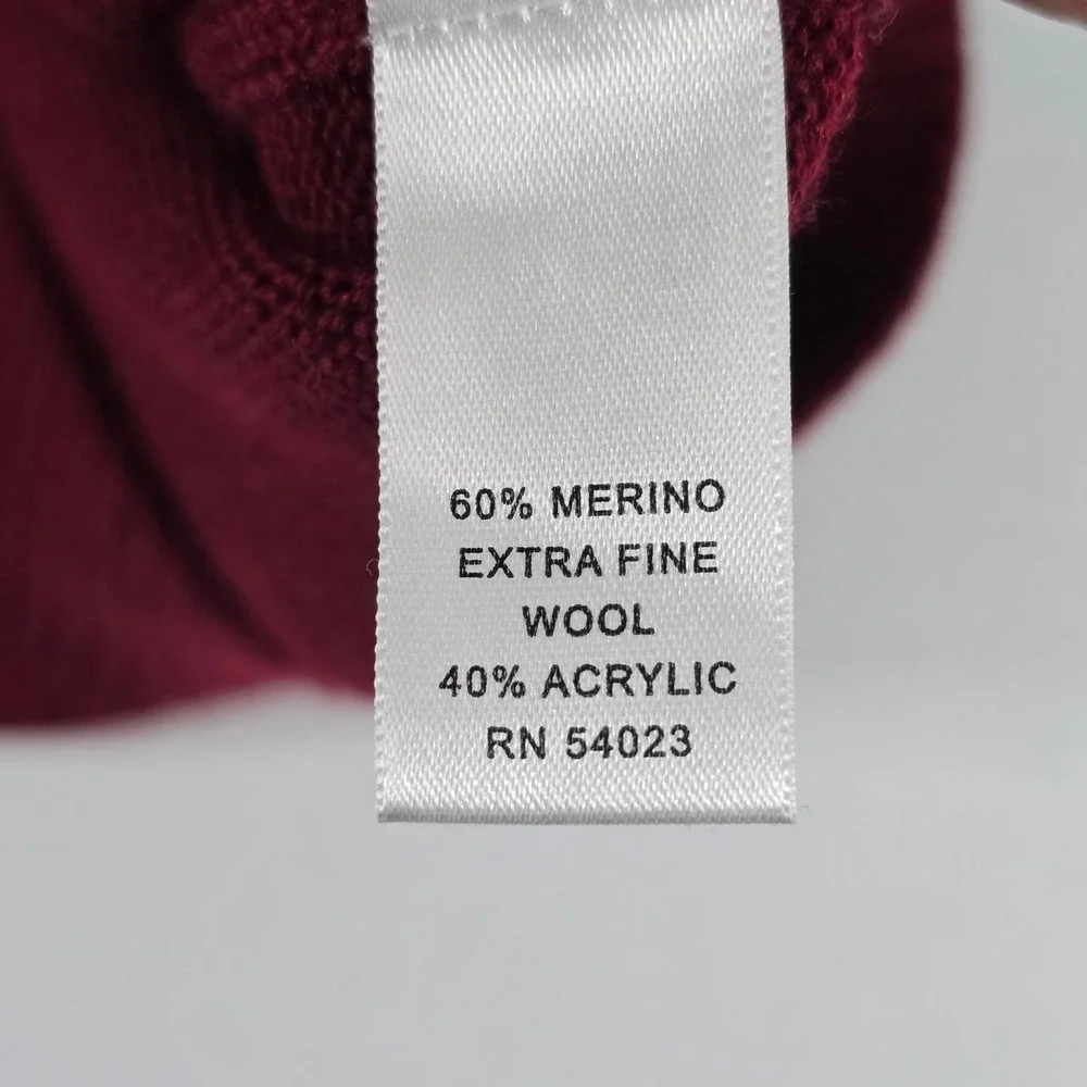 Banana Republic Mens Merino Wool Blend Colorblock Mock Neck Sweater Red Gray L